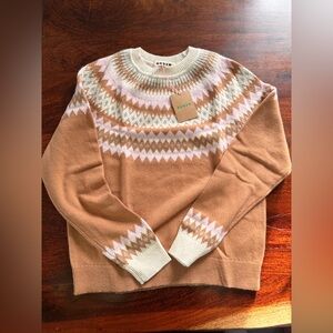 Edie Fair Isle Sweater
Camel Melange Fair Isle